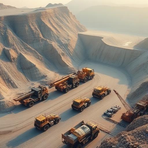 Mining equipment at site