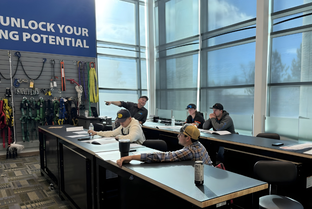 Training room with safety equipment