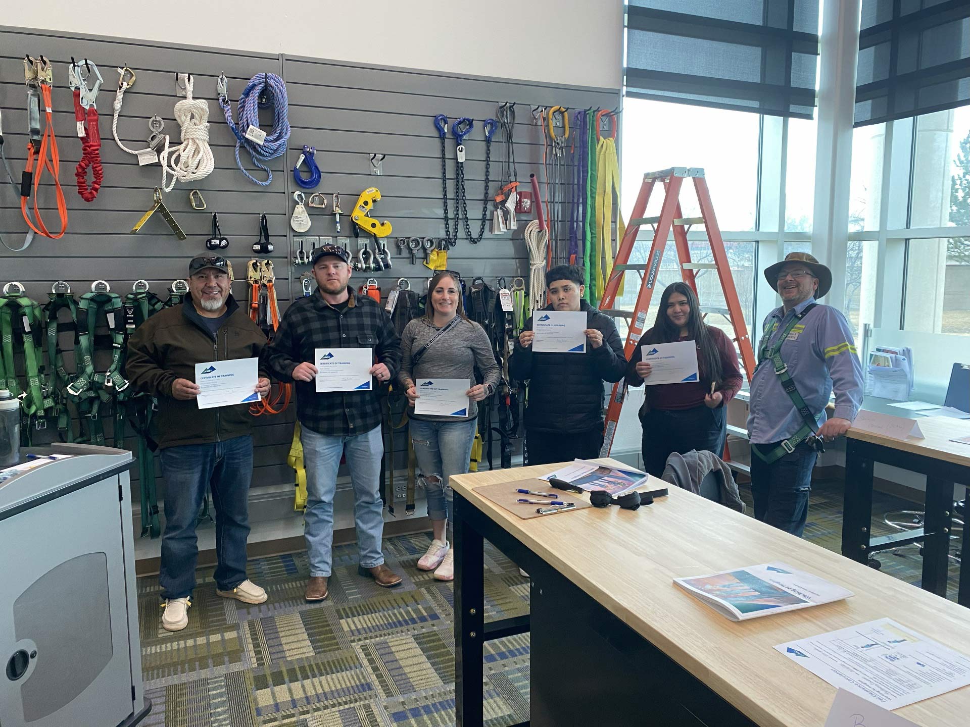 Mining safety training session with instructors and students
